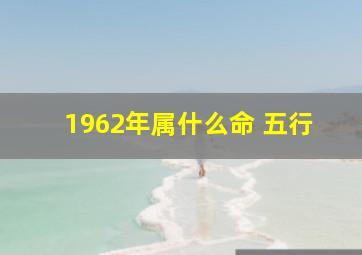 1962年属什么命 五行